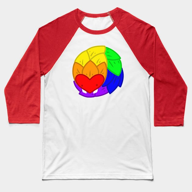 Pride Pangolin - Rainbow Baseball T-Shirt by SmidgeFidge